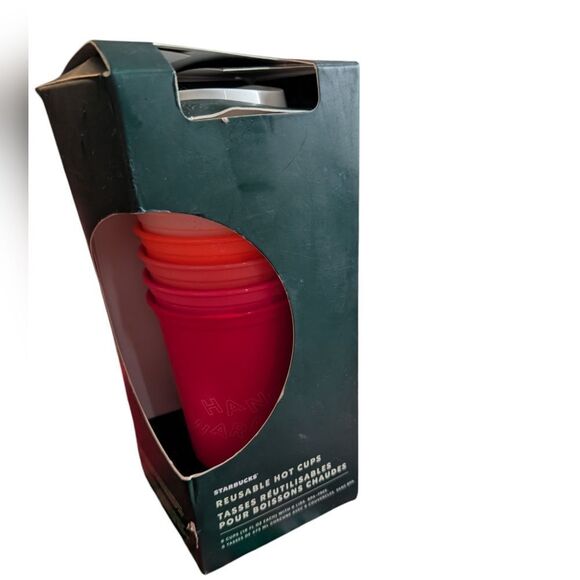 Starbucks reusable hot cups Holiday NIP set of 6 - Picture 5 of 9